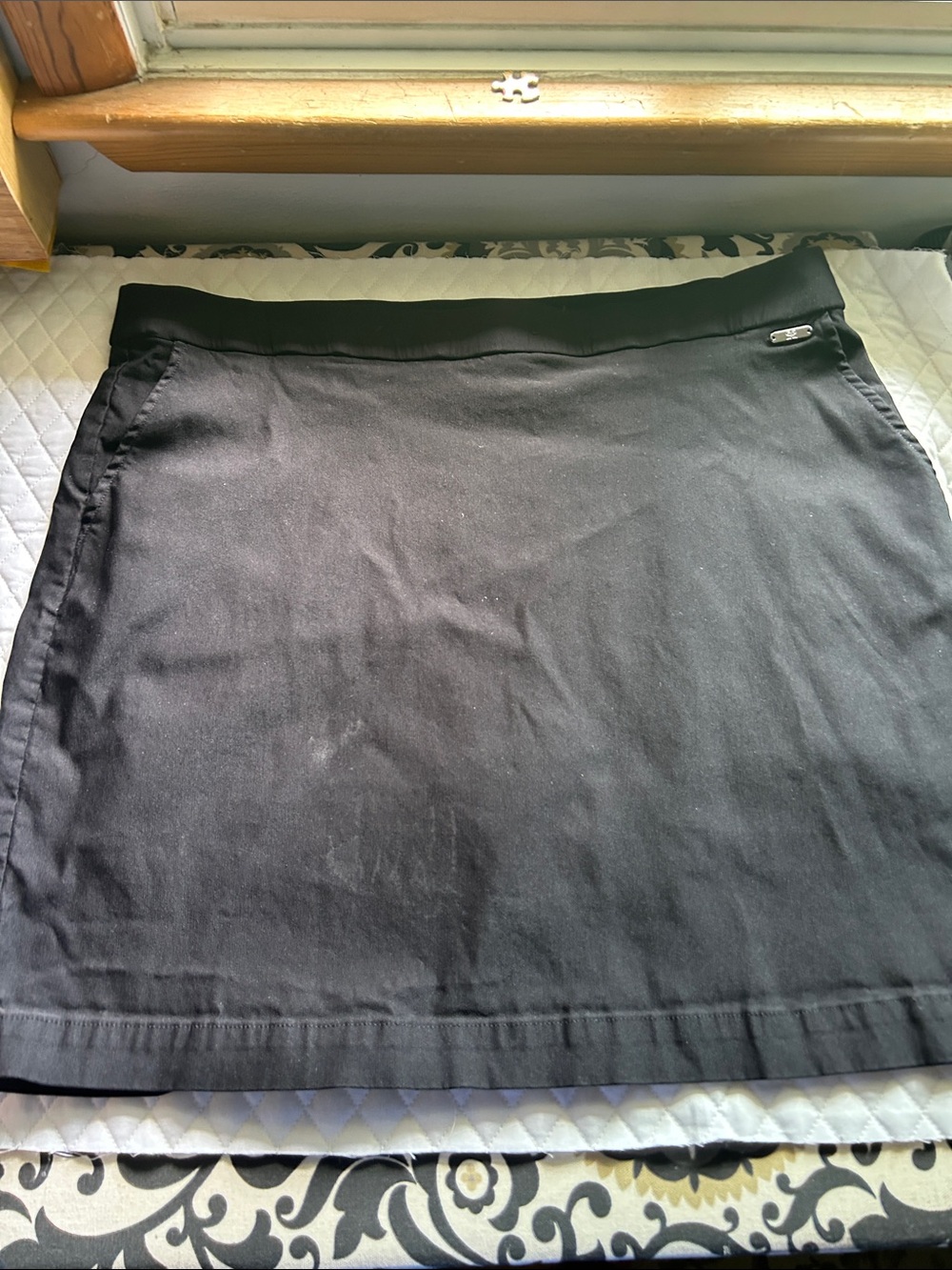 Rafaella Black Straight A-Line Skirt